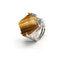 bague pierre oeil de tigre "Carré", cadeau homme, femme et ados