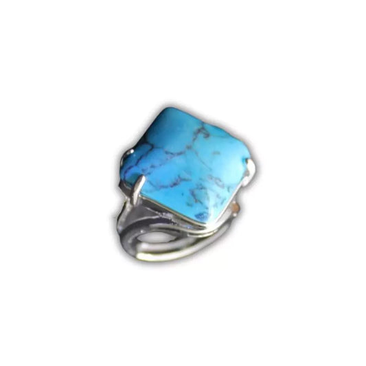 bague pierre turquoise "Carré", cadeau homme, femme 