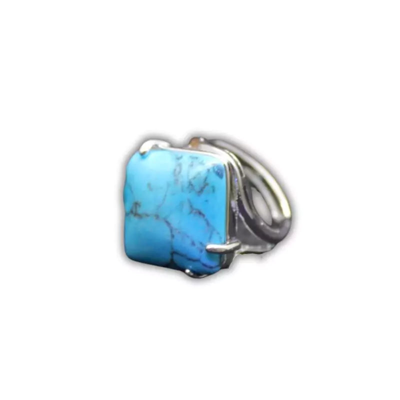 bague pierre turquoise "Carré" réglable, cadeau homme, femme 