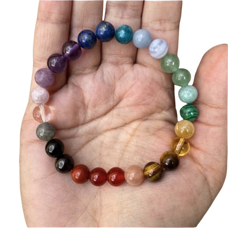 Bracelet 7 Chakras "Energy", cadeau de lithothérapie homme, femme et ados