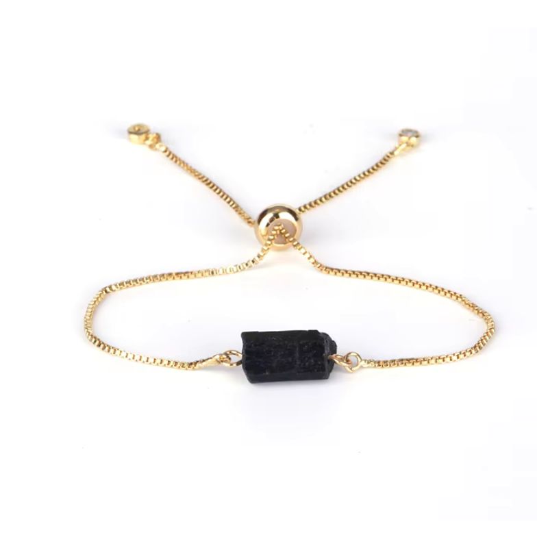 Bracelet fin "Exquis" en pierre naturelle Tourmaline, cadeau femme
