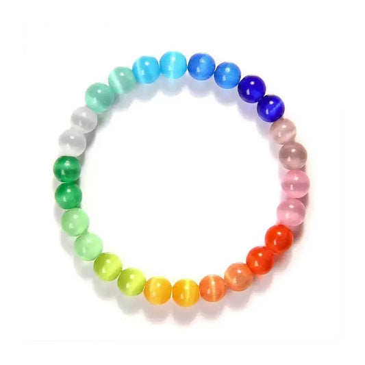 Bracelet pierres oeil de chat 7 Chakras, cadeau de lithothérapie homme, femme et adolescent