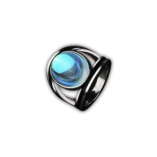 chevalière Pierre de Lune "Royale" plaqué argent, cadeau femme homme