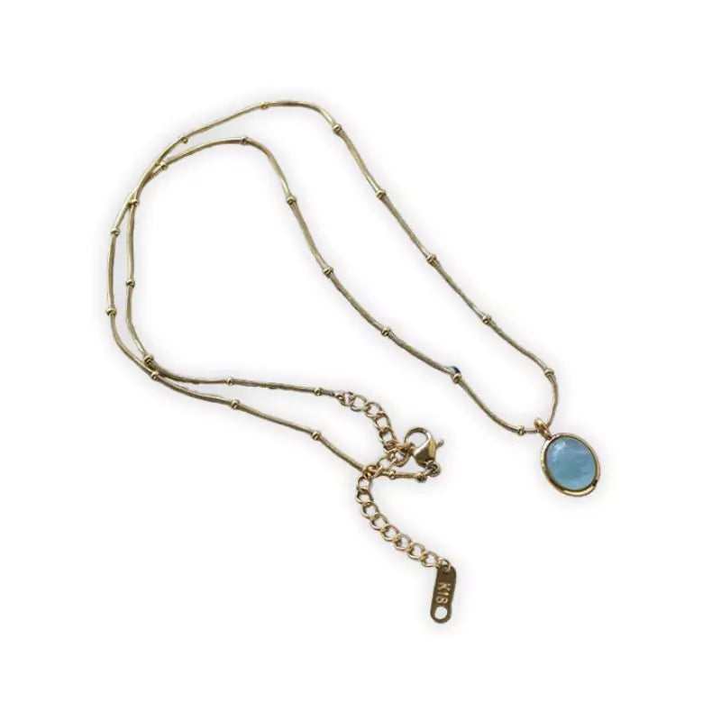 collier Aigue-Marine "Clarté des Océans", cadeau de lithothérapie femme et ados