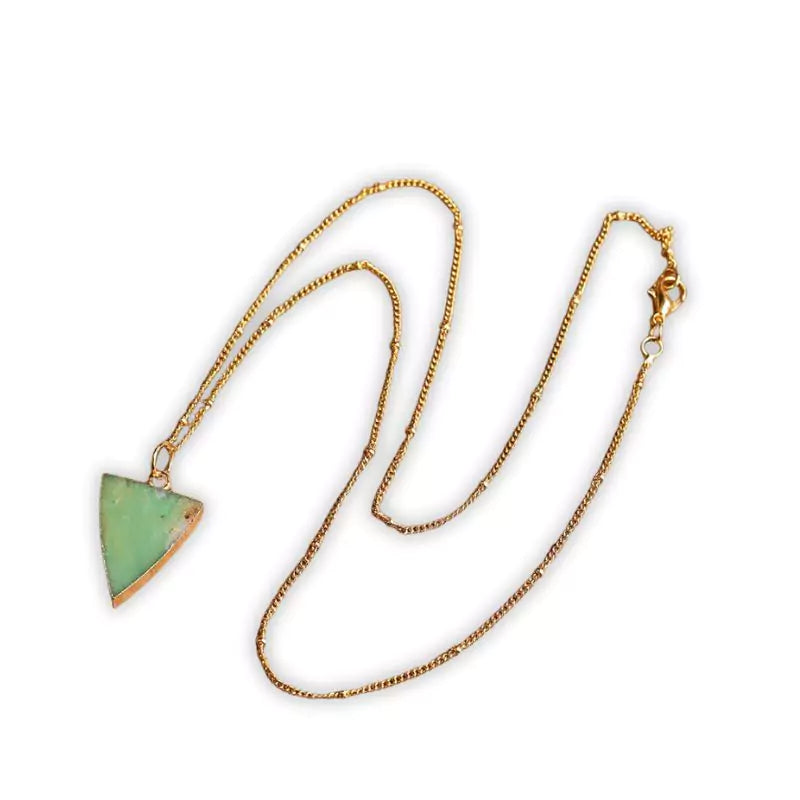 collier jade australien chrysoprase "coeur de terre", cadeau homme, femme et ados