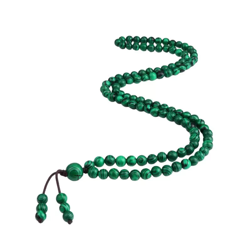 Collier Mala Malachite "Ronde d'Équilibre", cadeau homme et femme