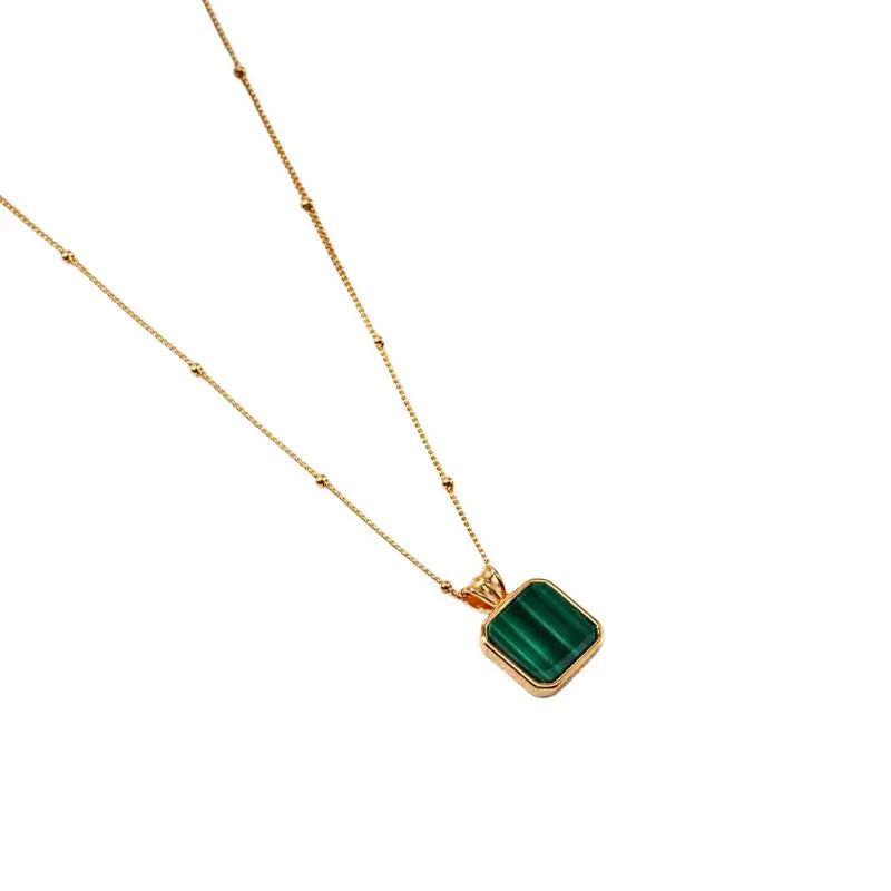 collier Malachite "Onde Verte" cadeau femme