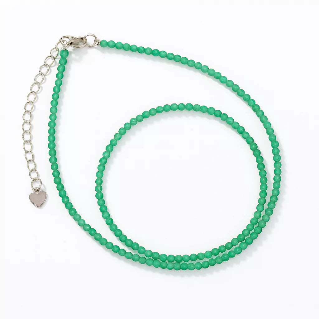 Collier Perles Aventurine "Secret",  cadeau femme