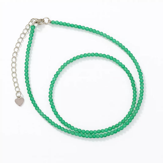 Collier Perles Aventurine "Secret",  cadeau femme