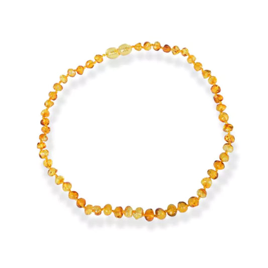 Collier pierre ambre jaune de baltique, cadeau lithothérapie homme, femm, ados et enfant