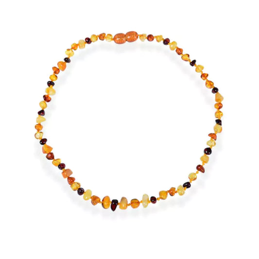 Collier pierre ambre multicolore de baltique, cadeau lithothérapie homme, femm, ados et enfant