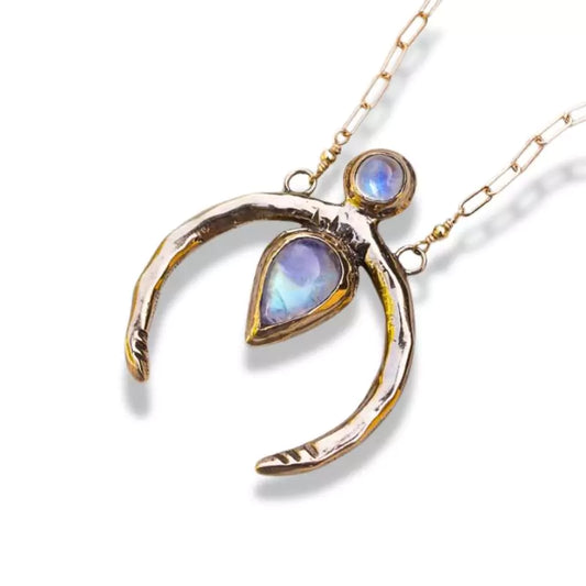 Collier Pierre de Lune "Luna", cadeau lithothérapie femme et homme 