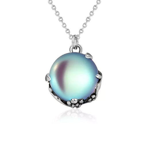 Collier Pierre de lune "reflet" en Argent, cadeau lithothérapie femme et ados