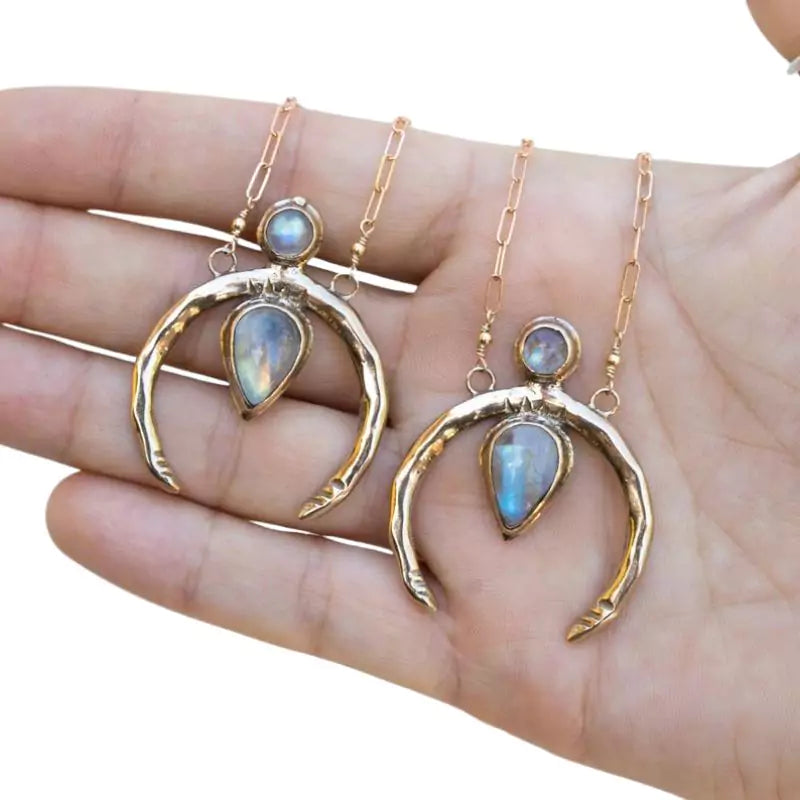 Colliers Pierre de Lune "Luna", cadeau lithothérapie femme, homme et ados