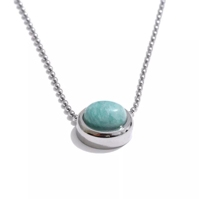 pendentif Amazonite "Larme Verte" argent