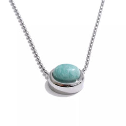 pendentif Amazonite "Larme Verte" argent