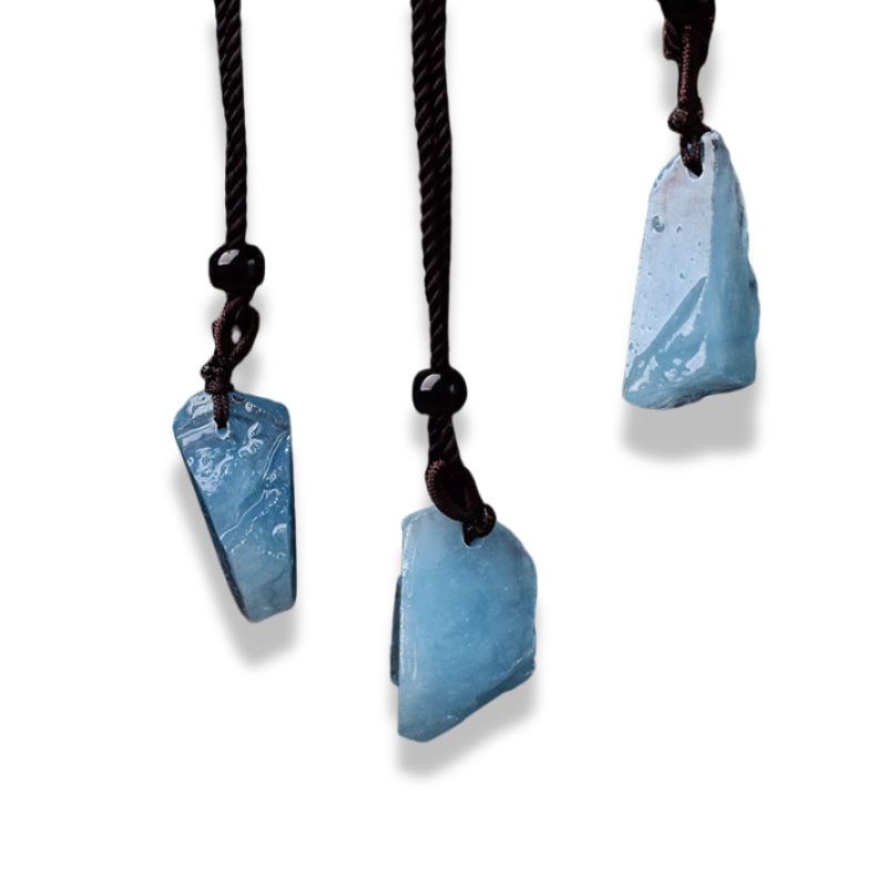 Pendentifs Aigue-marine "Brut", cadeaux homme et femme