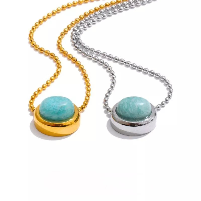 pendentifs Amazonite "Larme Verte" argent ou or 