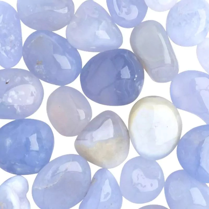 Perres roulées Calcédoine, cadeau lithothérapie homme et femme