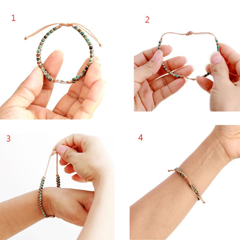 Utilisation pour ajuster le Bracelet Cœur d'Amazonite tressé 